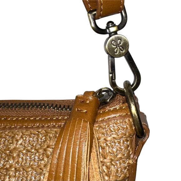 HOBO Sheila Natural Raffia Leather Large Satchel Crossbody Convertible Purse - Picture 12 of 16